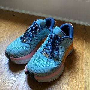 Hoka Athletic Shoes in Blue and Orange